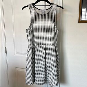 Connection 18 Black and White Fit & Flare Halter Mini Dress